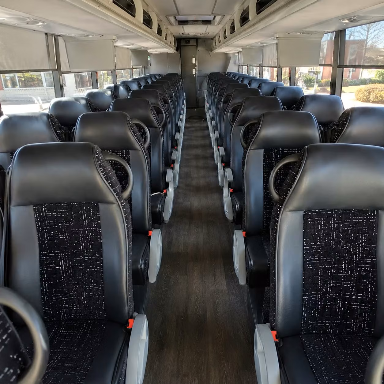 manchester charter bus rental interior